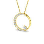 9ct Yellow Gold Round Lab Grown Diamond Pendant 1