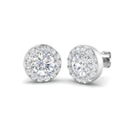 9ct White Gold Round Lab Grown Diamond Earrings 1