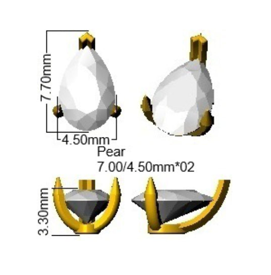 9ct White Gold Pear Lab Grown Diamond Earrings 2