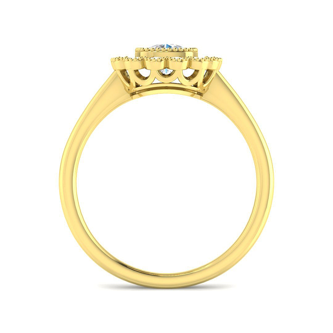 9ct Yellow Gold Cushion Diamond Ring 2