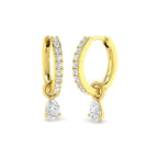 9ct Yellow Gold Pear Lab Grown Diamond Earrings 1