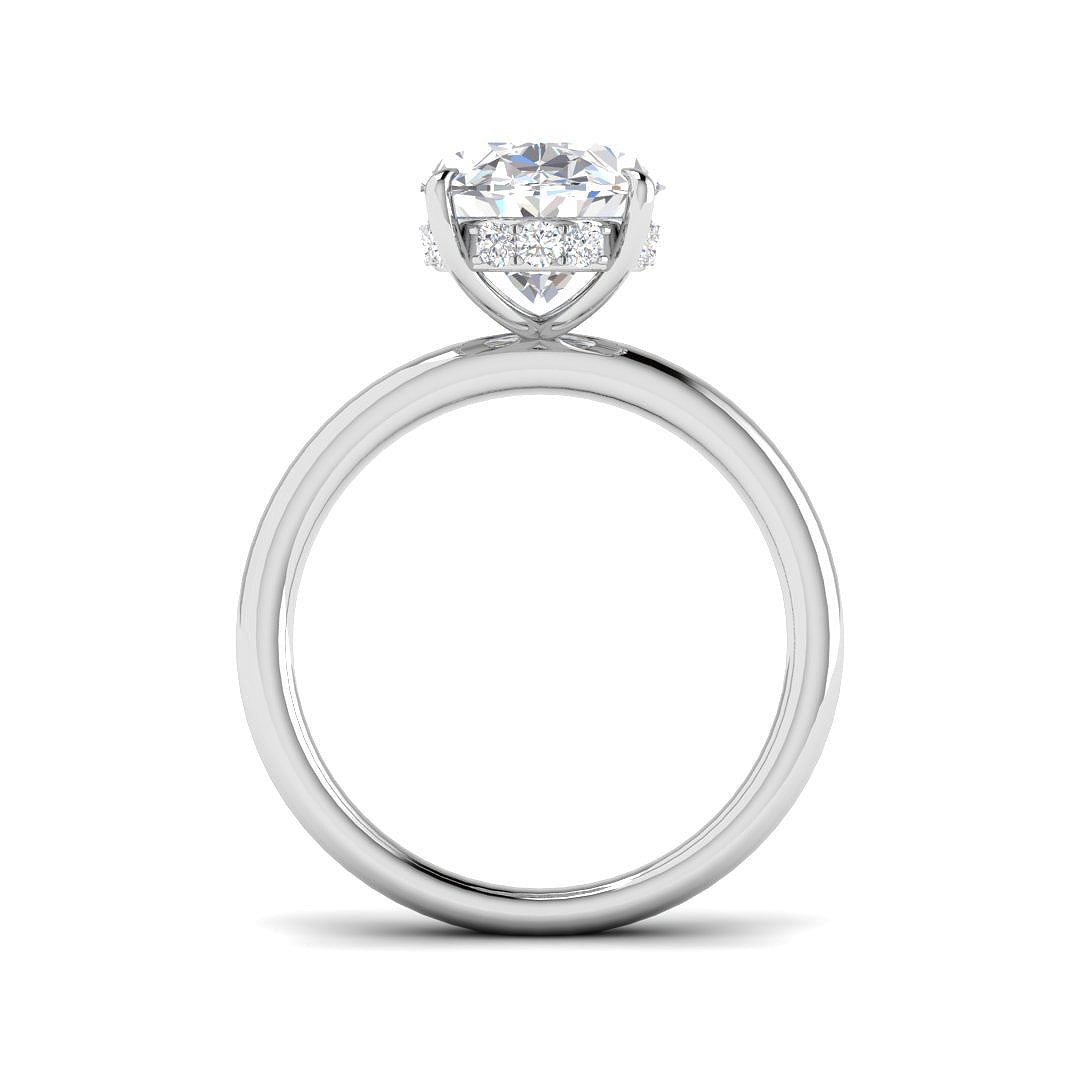 9ct White Gold Oval Lab Grown Diamond Ring 2