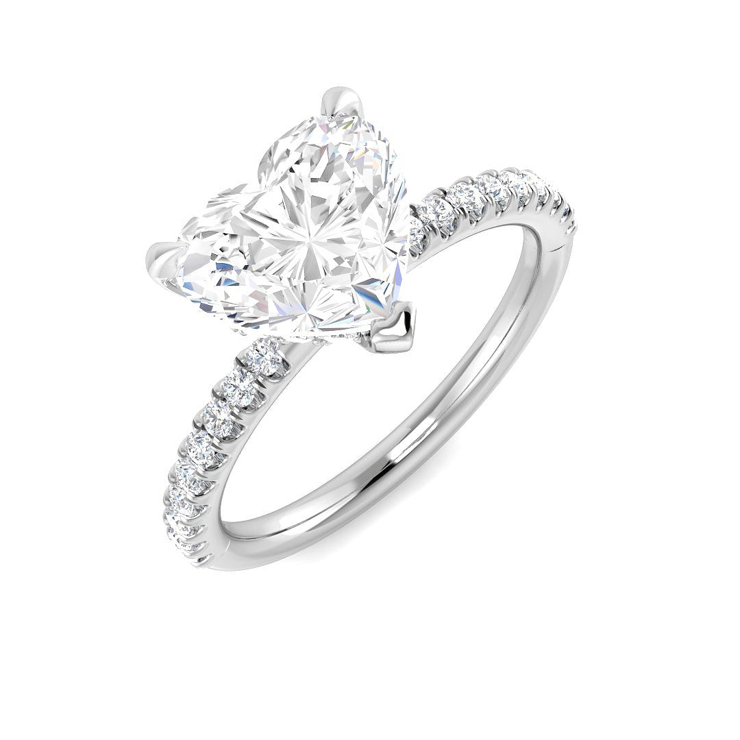 Platinum Heart Lab Grown Diamond Ring 1
