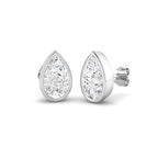 9ct White Gold Pear Lab Grown Diamond Earrings 1
