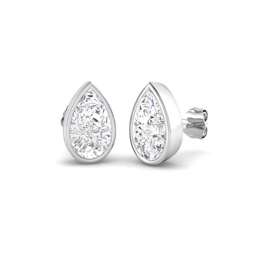 9ct White Gold Pear Lab Grown Diamond Earrings 1