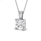 9ct White Gold Round Lab Grown Diamond Pendant 1