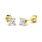 9ct Yellow Gold Round Lab Grown Diamond Earrings 1