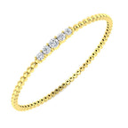 9ct Yellow Gold Round Lab Grown Diamond Bangle 1
