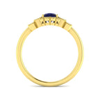 9ct Yellow Gold Baguette and Cushion Blue Sapphire and Diamond Ring 2
