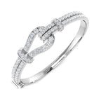9ct White Gold Round Lab Grown Diamond Bangle 1