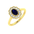 9ct Yellow Gold Oval Multi Sapphire and Diamond Ring 4