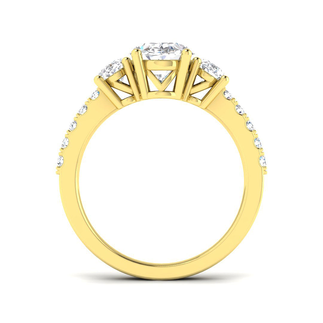 9ct Yellow Gold Oval Lab Grown Diamond Ring 2