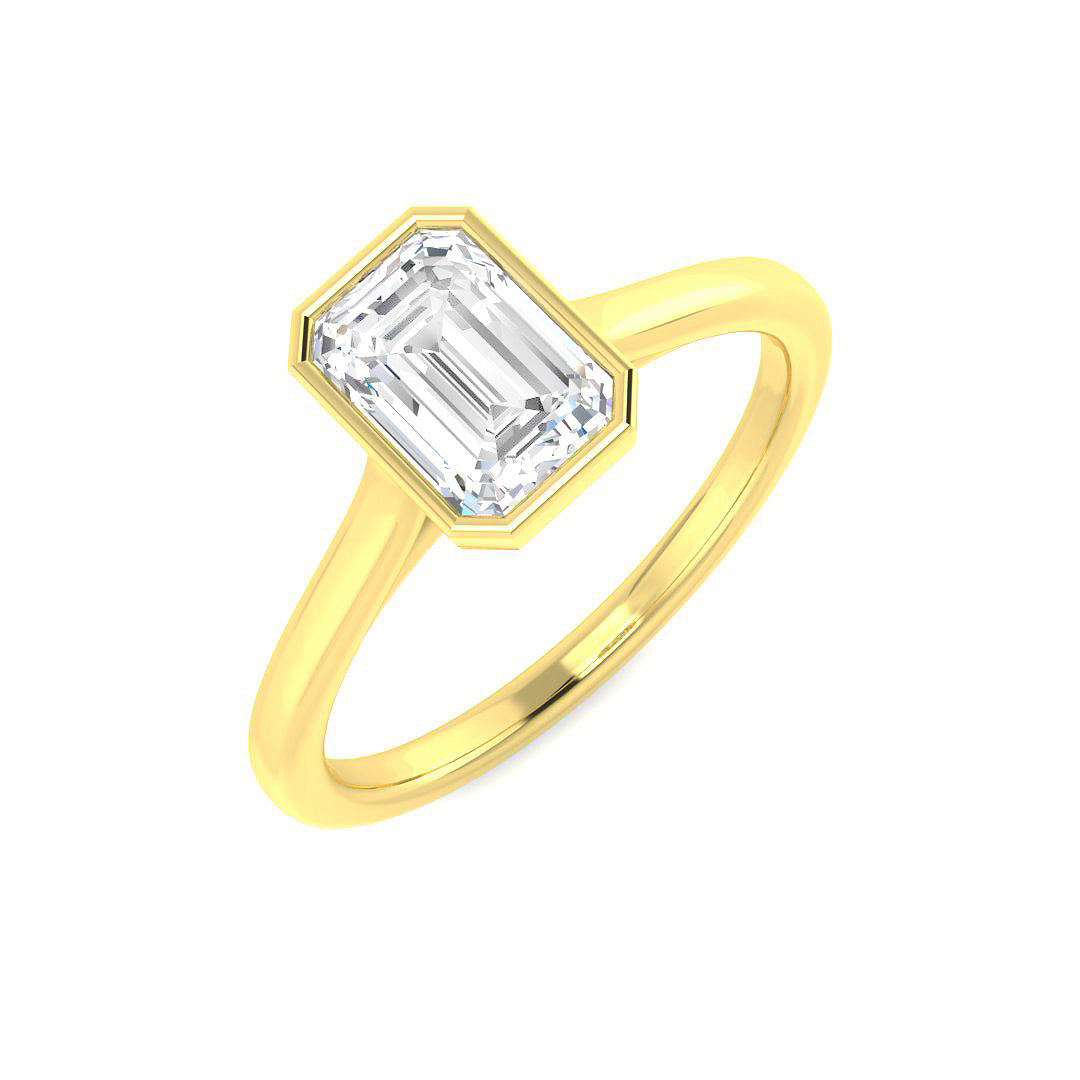 9ct Yellow Gold Radiant Lab Grown Diamond Ring 1