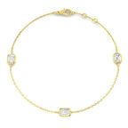9ct Yellow Gold Emerald Cut Lab Grown Diamond Bracelet 1