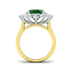 18ct Two Tone Oval Emerald and Diamond Ring 2