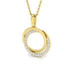 9ct Yellow Gold Round Lab Grown Diamond Pendant 1