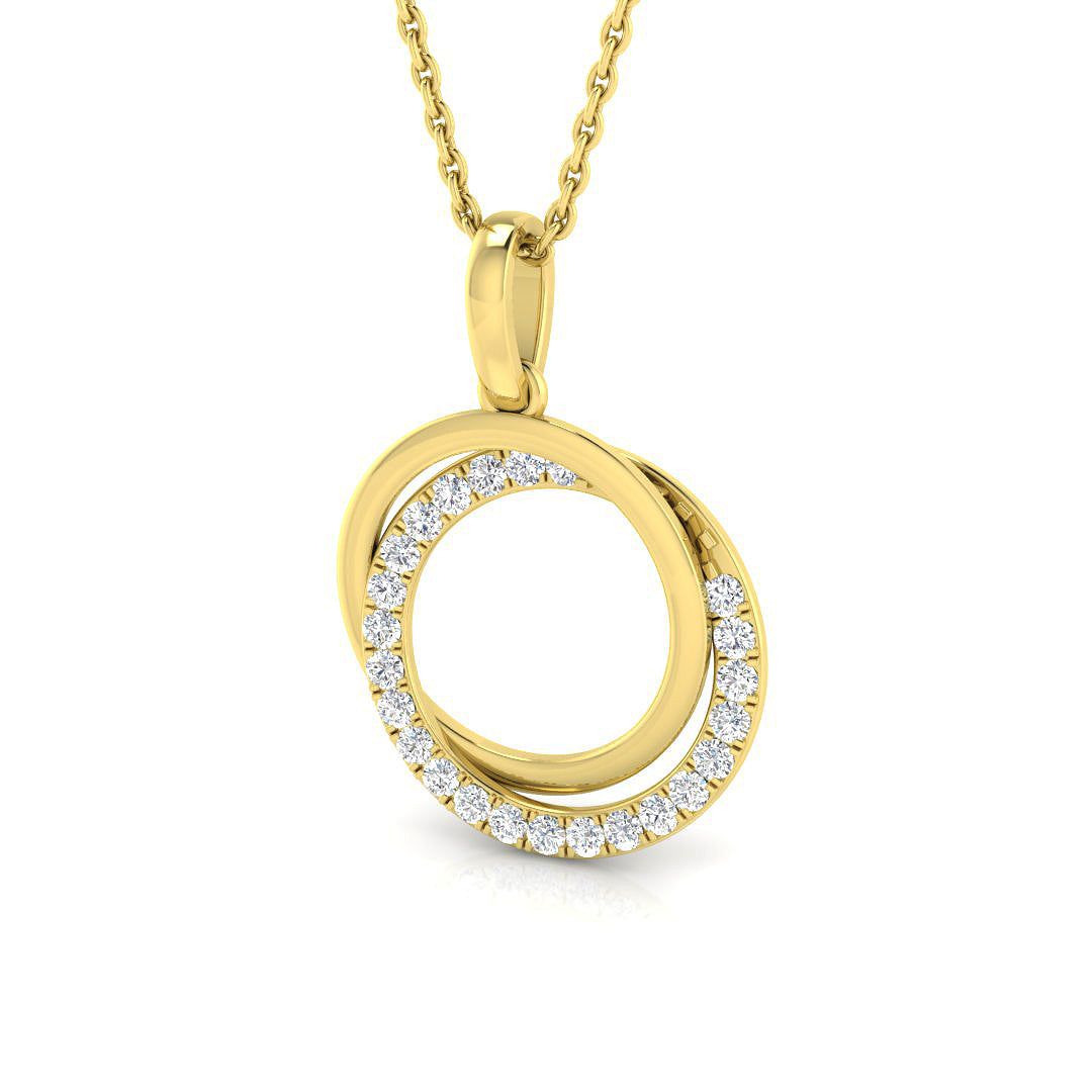 9ct Yellow Gold Round Lab Grown Diamond Pendant 1