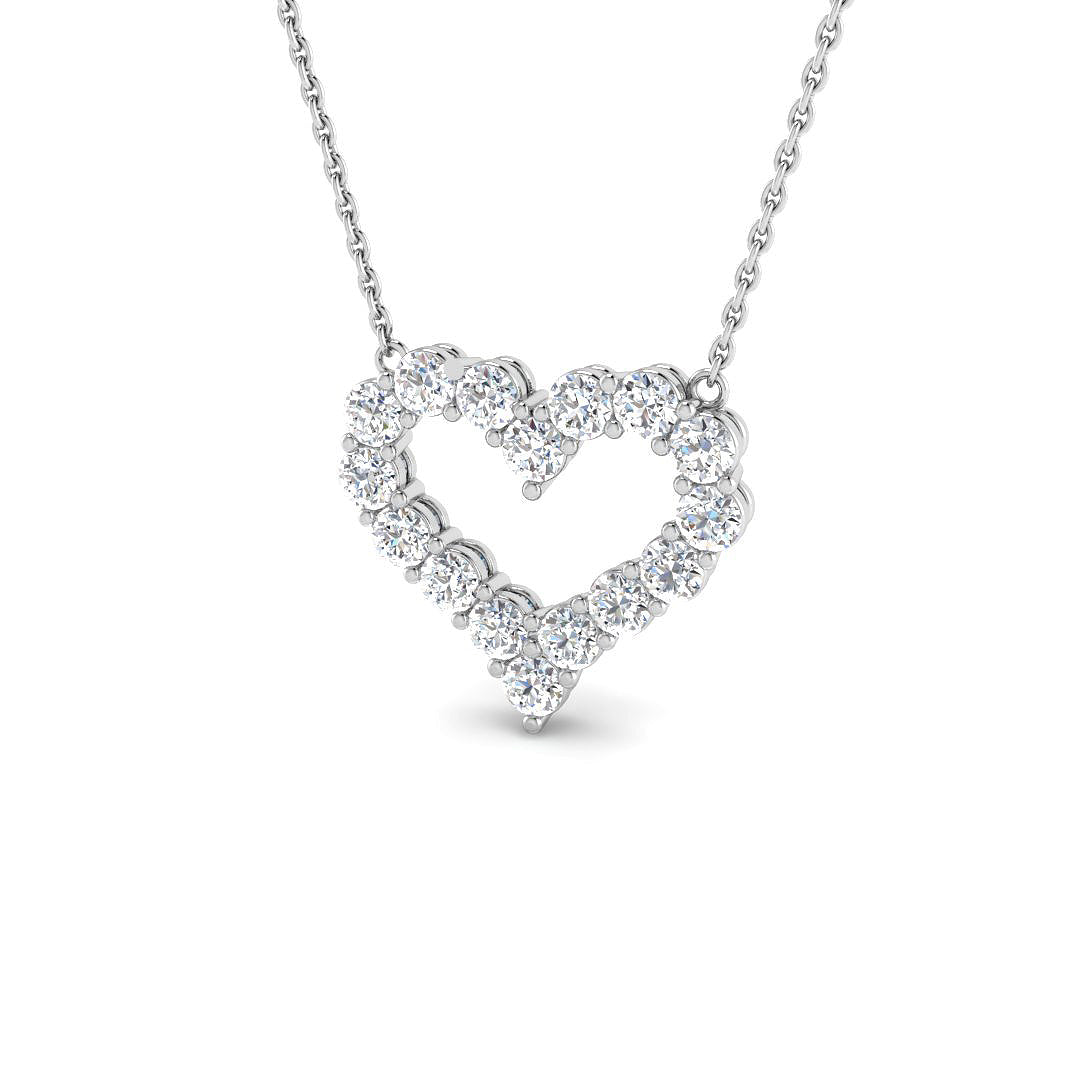 9ct White Gold Round Lab Grown Diamond Pendant 1
