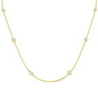 9ct Yellow Gold Round Lab Grown Diamond Necklace 1