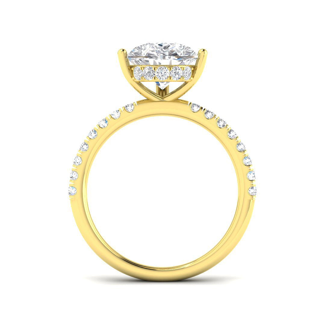 9ct Yellow Gold Pear Lab Grown Diamond Ring 2