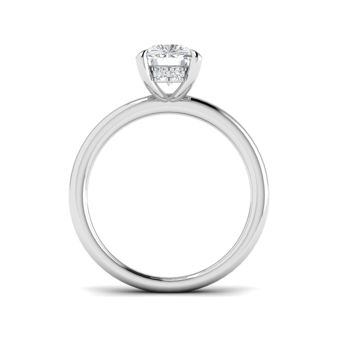 9ct White Gold Cushion Lab Grown Diamond Ring 2