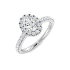 9ct White Gold Oval Lab Grown Diamond Ring 1