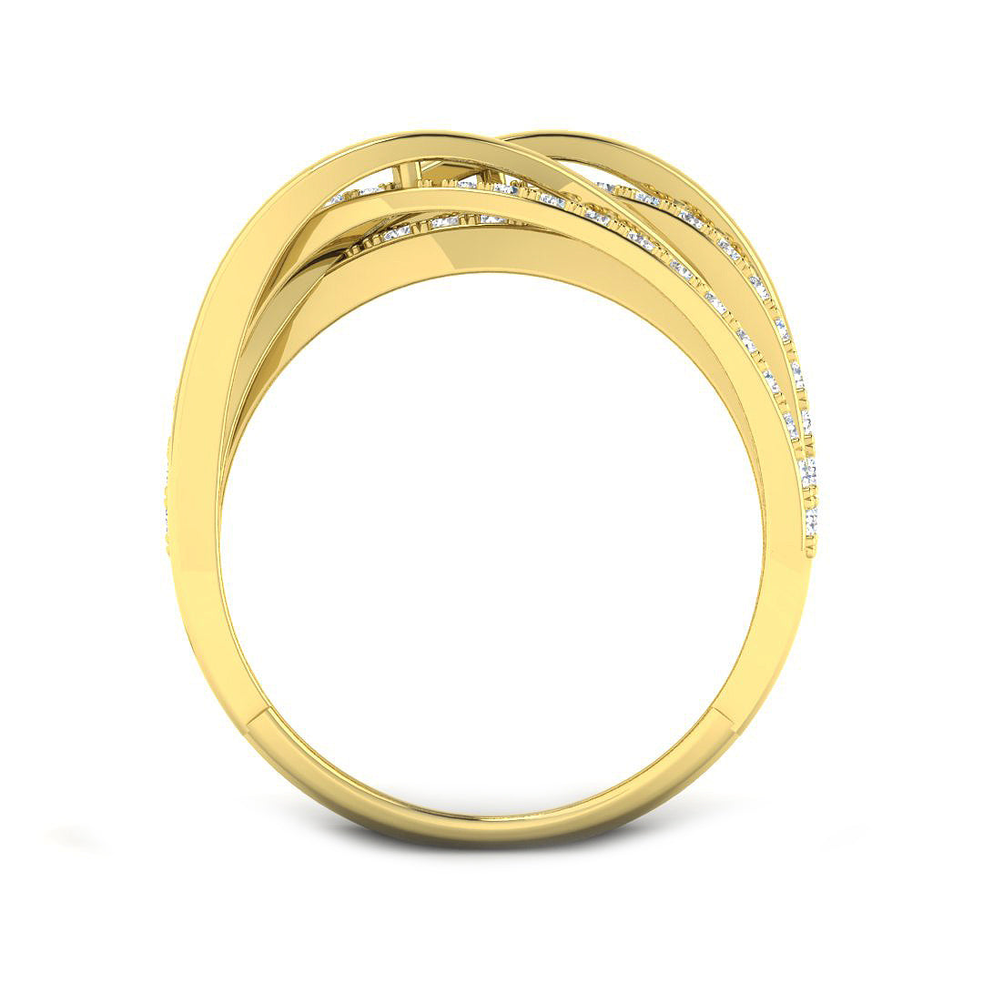 9ct Yellow Gold Round Diamond Ring 2