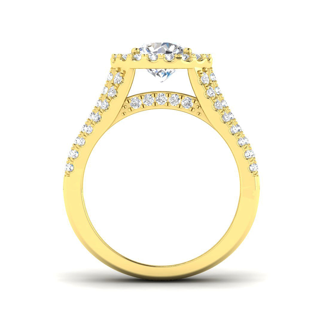 18ct Yellow Gold Round Lab Grown Diamond Ring 2