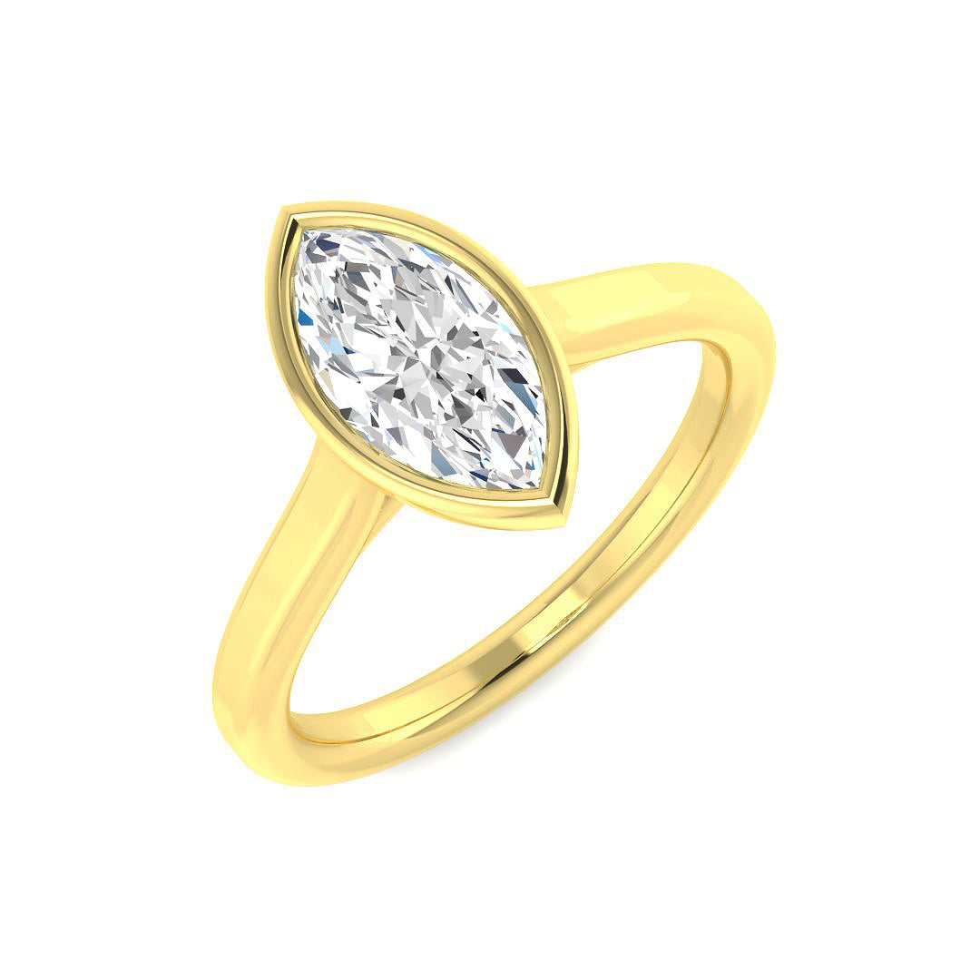 9ct Yellow Gold Marquise Lab Grown Diamond Ring 1