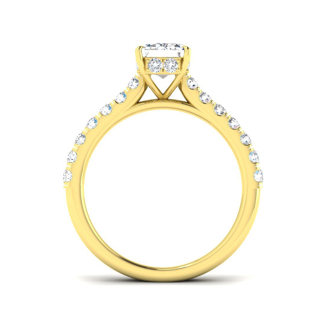 9ct Yellow Gold Radiant Lab Grown Diamond Ring 2