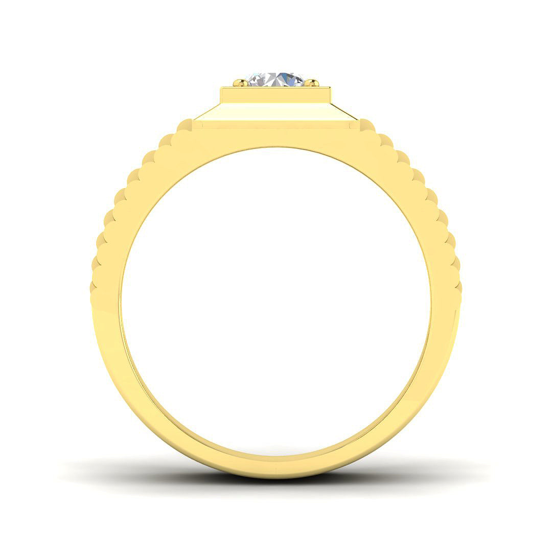 9ct Yellow Gold Round Lab Grown Diamond Ring 2
