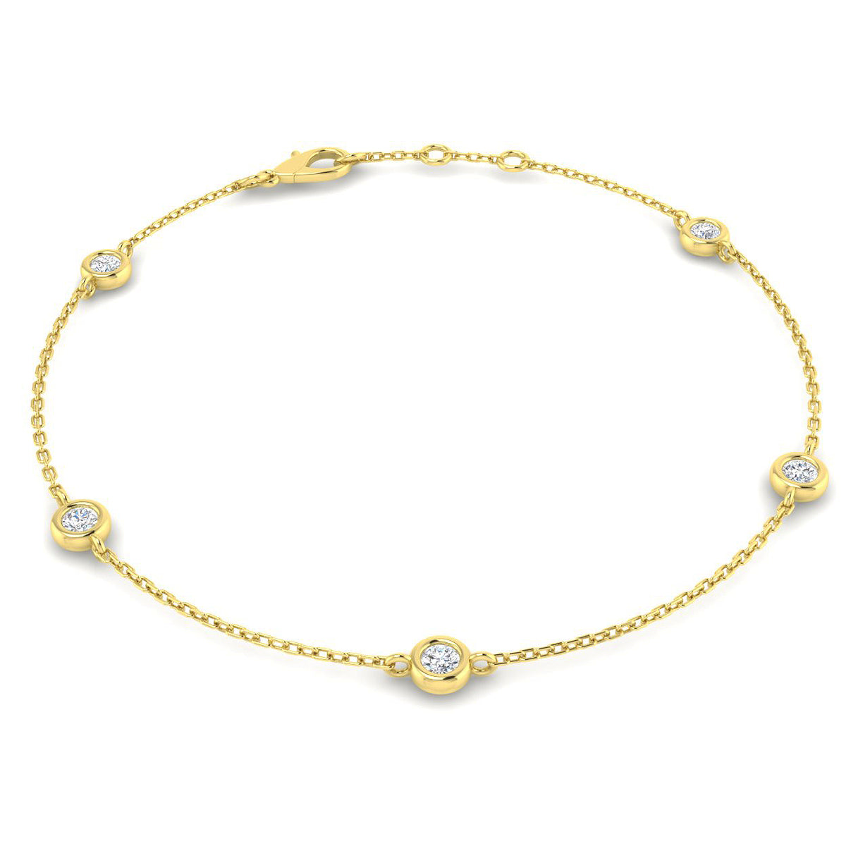 9ct Yellow Gold Round Lab Grown Diamond Bracelet 1
