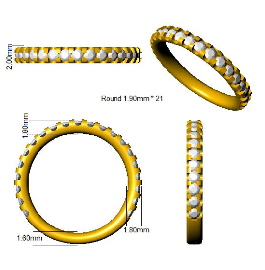 18ct Yellow Gold Round Lab Grown Diamond Ring 2
