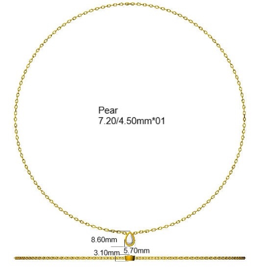 9ct White Gold Pear Lab Grown Diamond Necklace 2