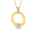 9ct Yellow Gold Round Lab Grown Diamond Pendant 1