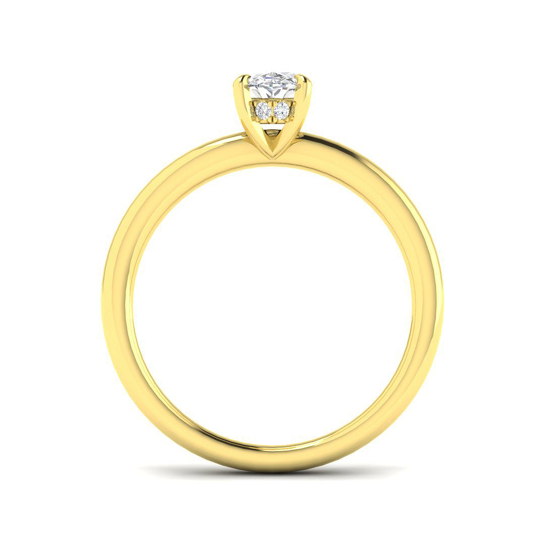9ct Yellow Gold Oval Lab Grown Diamond Ring 2