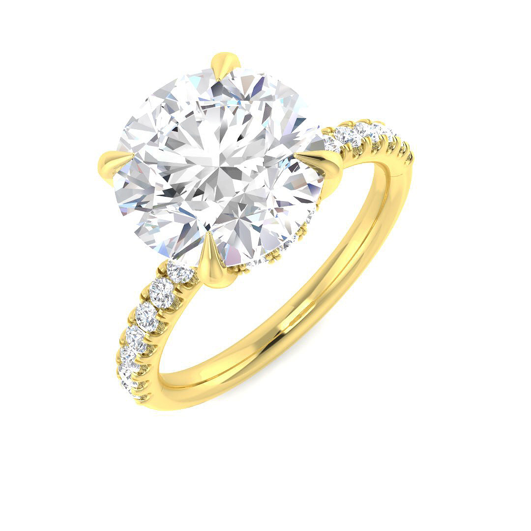 18ct Yellow Gold Round Lab Grown Diamond Ring 1