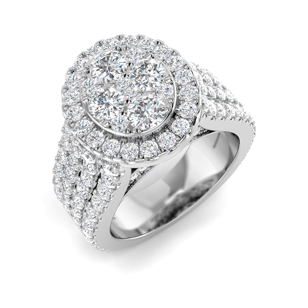 9ct White Gold Round Lab Grown Diamond Ring 1