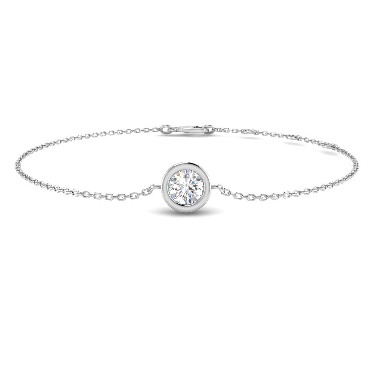9ct White Gold Round Lab Grown Diamond Bracelet 1