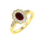 9ct Yellow Gold Oval Ruby and Diamond Ring 1