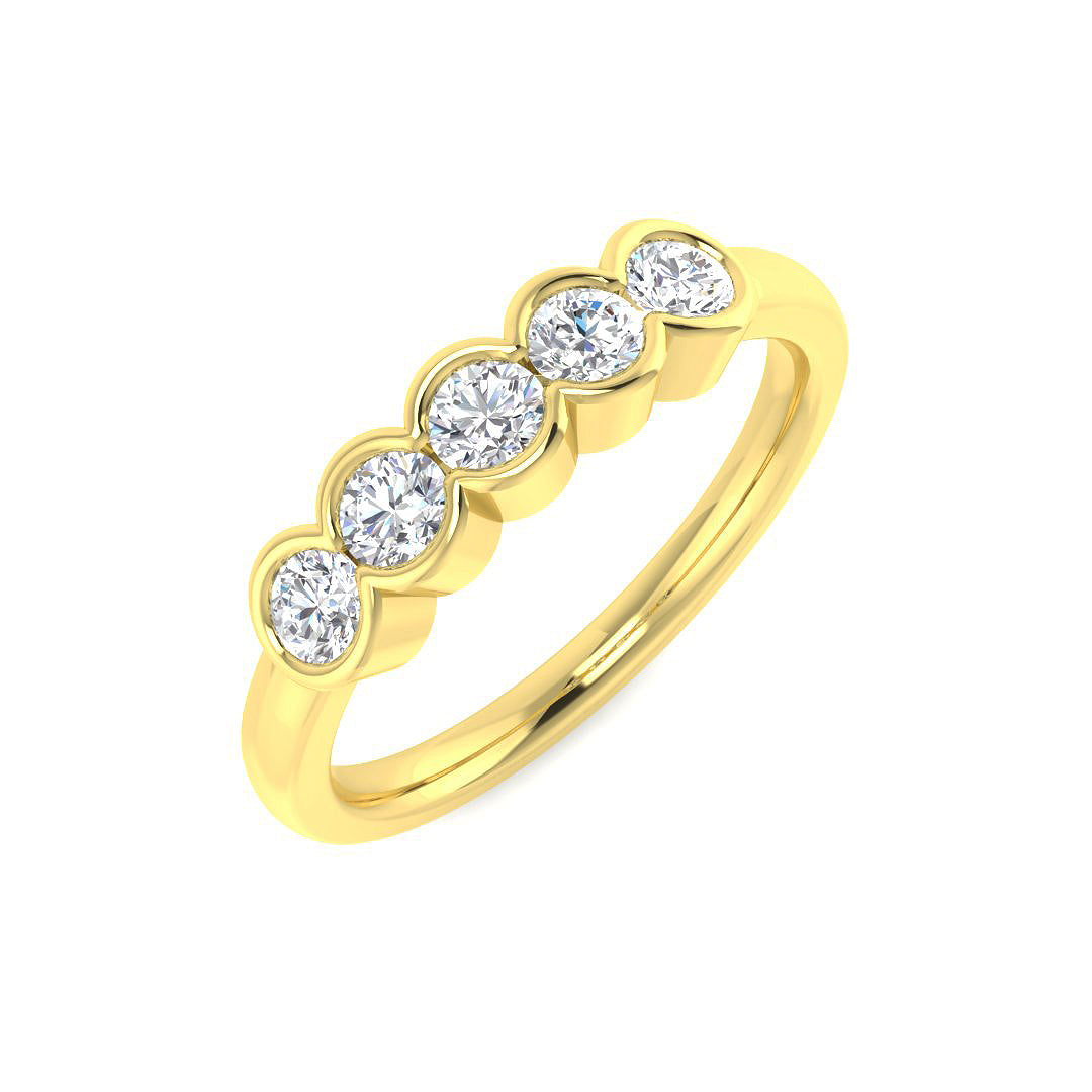9ct Yellow Gold Round Lab Grown Diamond Ring 1