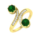 18ct Yellow Gold Round Emerald and Diamond Ring 1