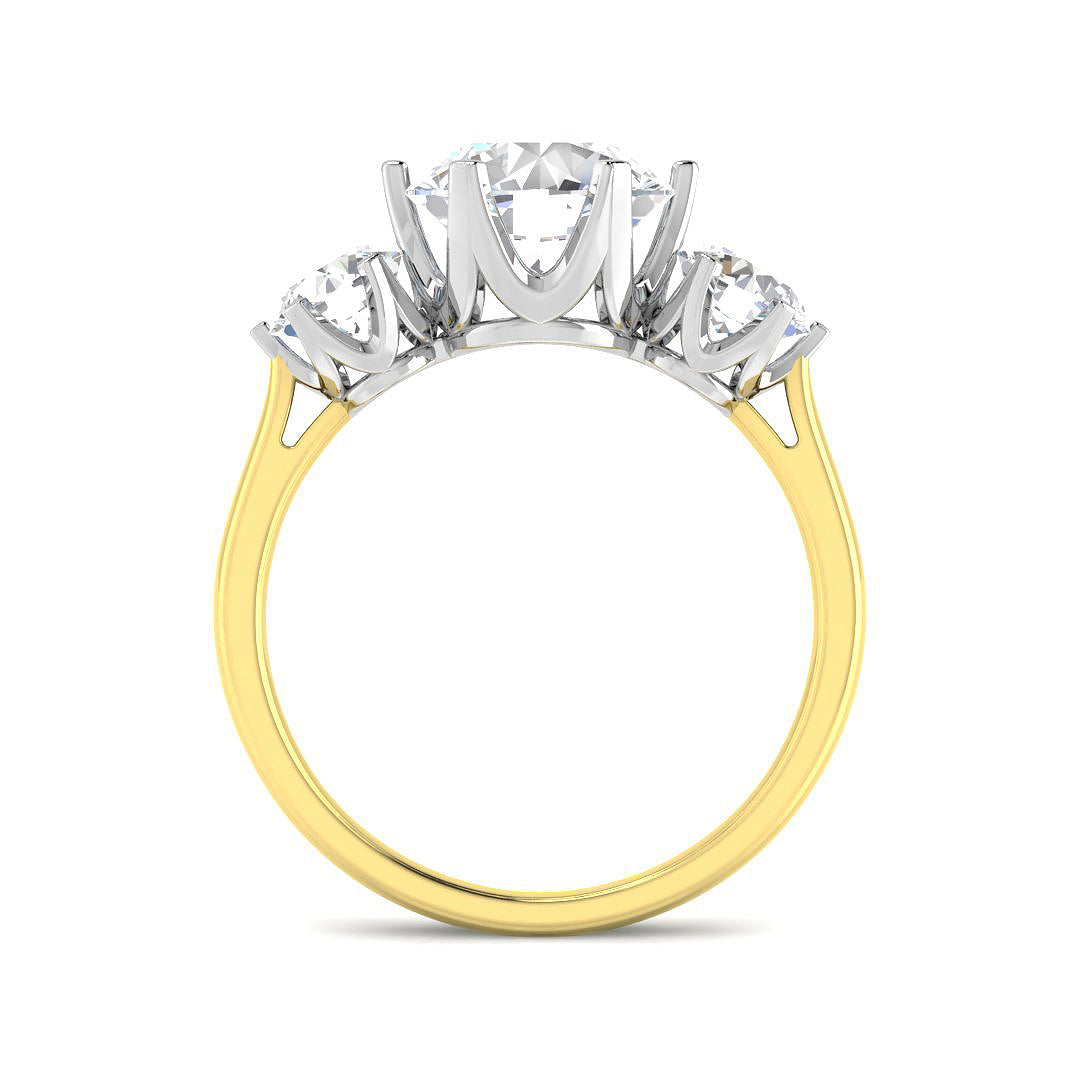 9ct Two Tone Round Cvd Old Cut Ring 2
