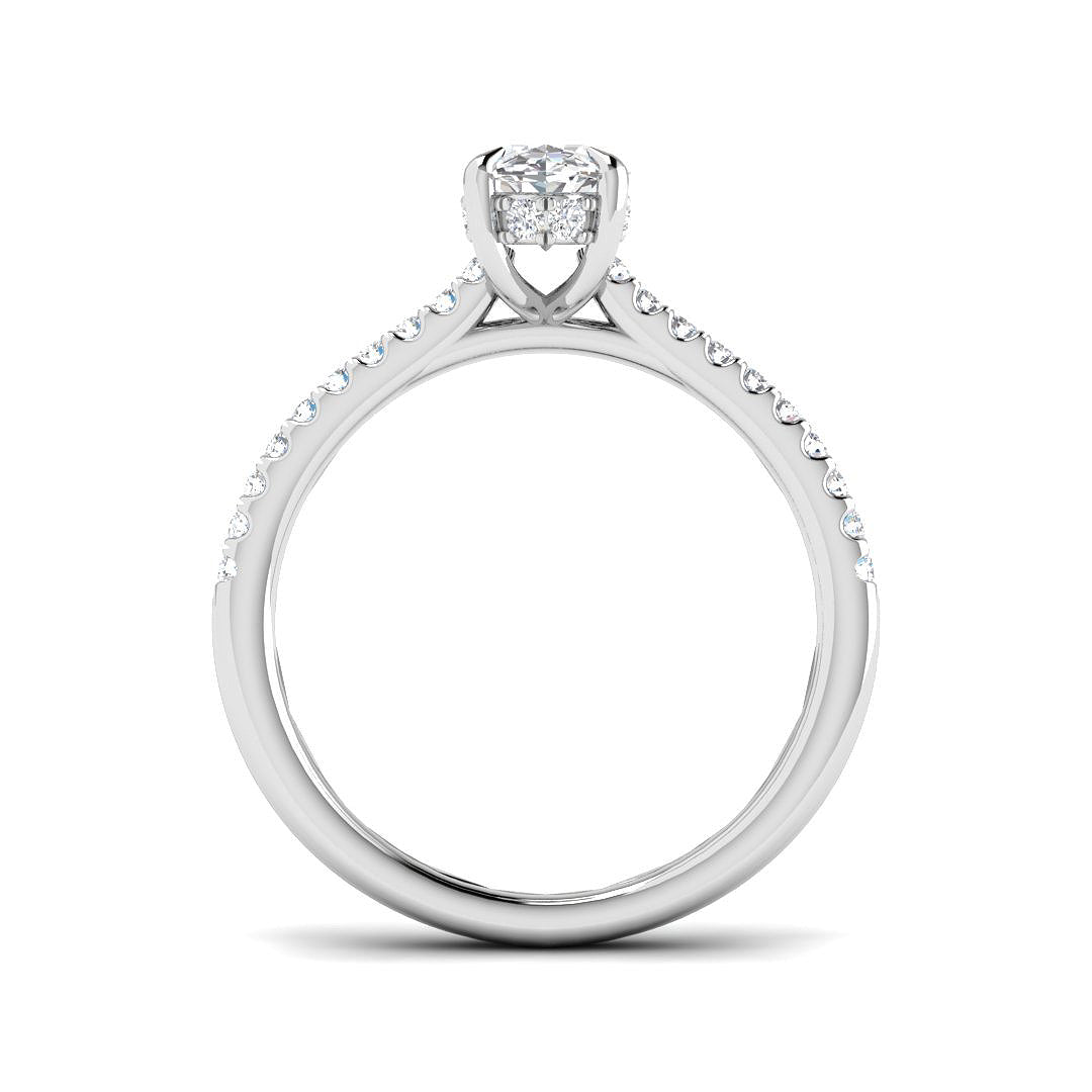 Platinum Oval Lab Grown Diamond Ring 2