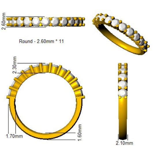 18ct Yellow Gold Round Lab Grown Diamond Ring 2