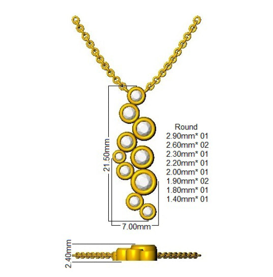 9ct White Gold Round Lab Grown Diamond Necklace 2
