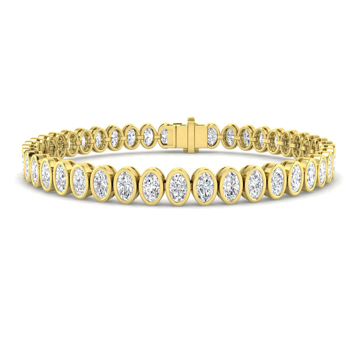 9ct Yellow Gold Oval Lab Grown Diamond Bracelet 1