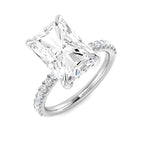 9ct White Gold Radiant Lab Grown Diamond Ring 1