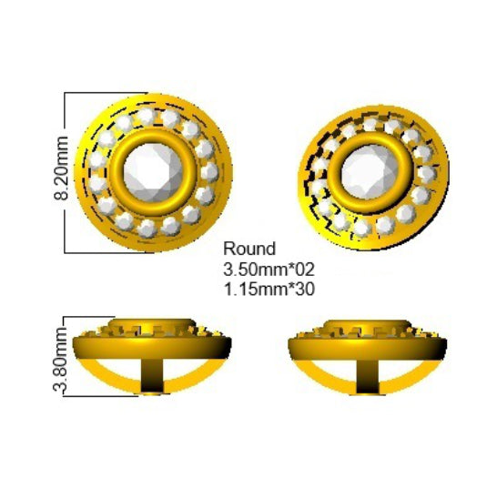 9ct Yellow Gold Round Lab Grown Diamond Earrings 2