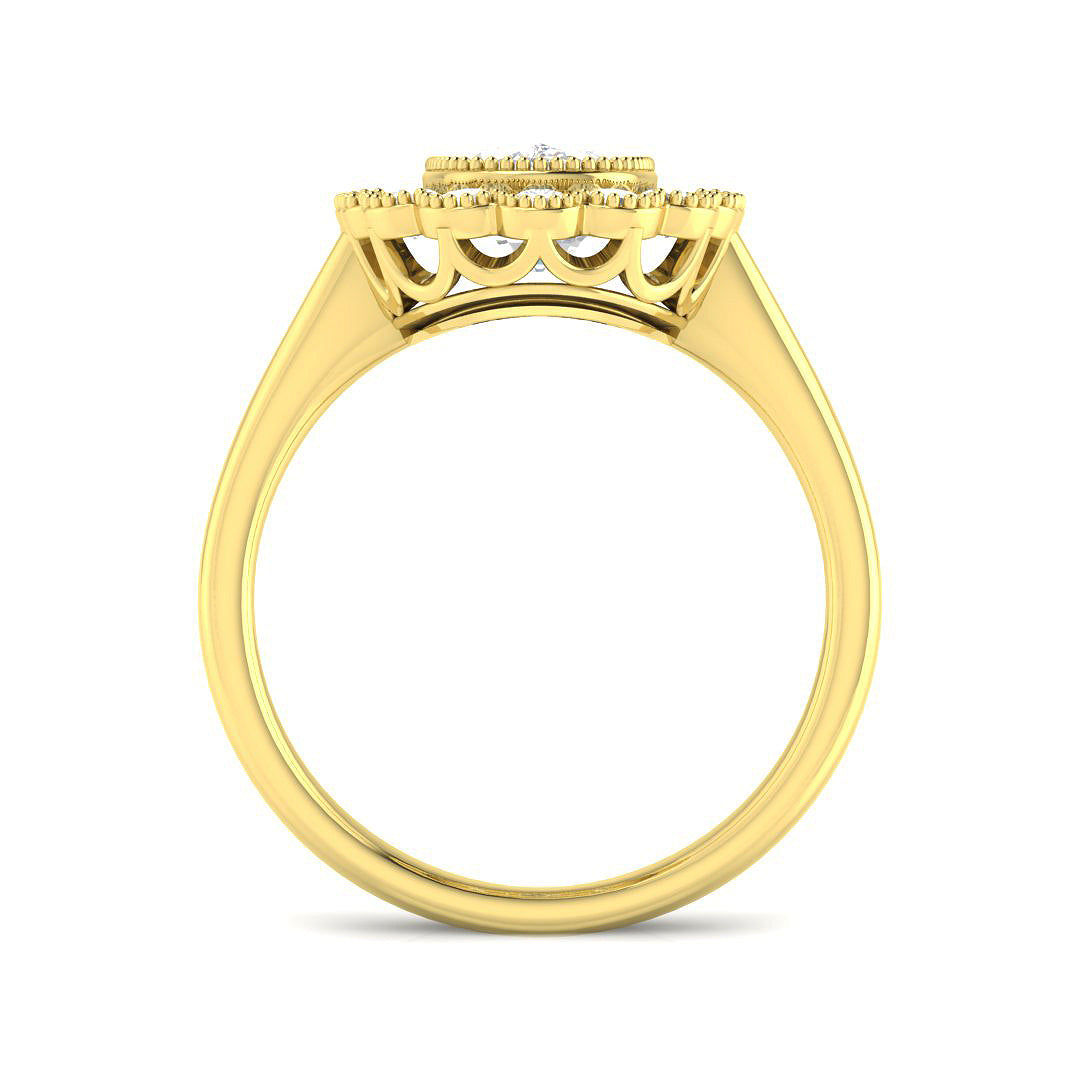 9ct Yellow Gold Cushion Cvd Old Cut Ring 2